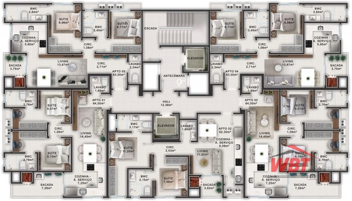 APTOS COM 02 SUITES, EM LOCALIZA��O PRIVILEGIADA!!